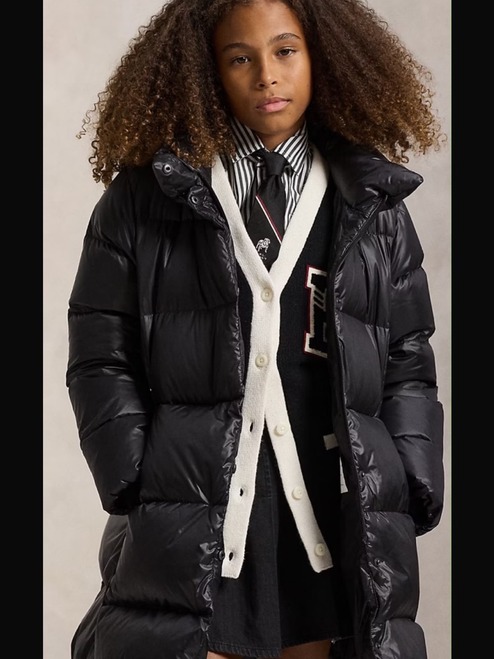 Polo by Ralph Lauren Black Long Quilted Puffer Coat